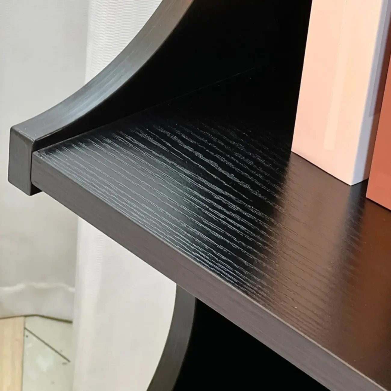 Modern Black Wooden 2-Tier Modular Cube Bookcase