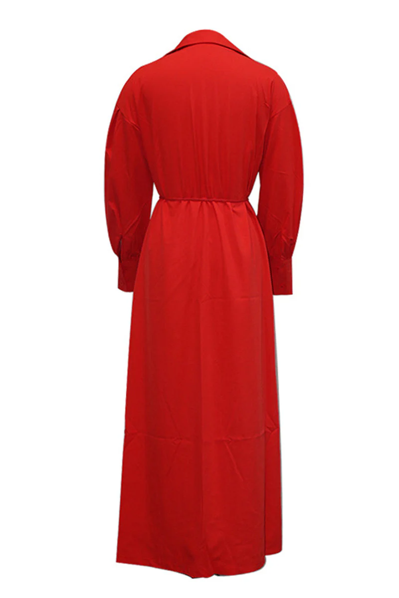 hulianfu Street Elegant Solid Asymmetrical Solid Color Turndown Collar Asymmetrical Dresses - Deanwangkt