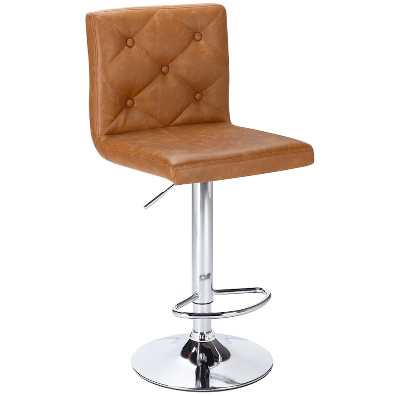 Javlergo Set of 4 Bar Stools Adjustable Swivel Counter Height Barstools with Back