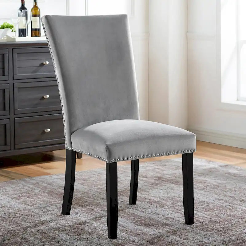 Cots Transitional Light Grey 7-Piece Marble Top Dining Set by Furniture of America