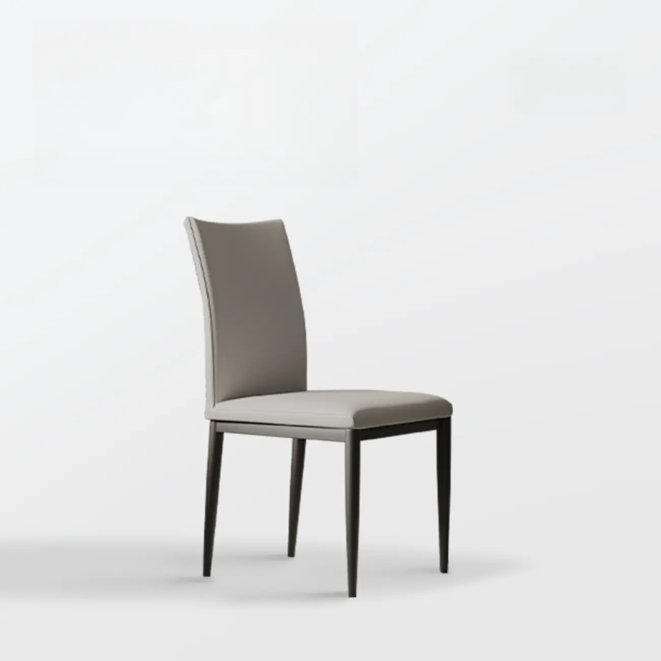 Modern Faux Leather Upholstered Solid Back Dining Chair