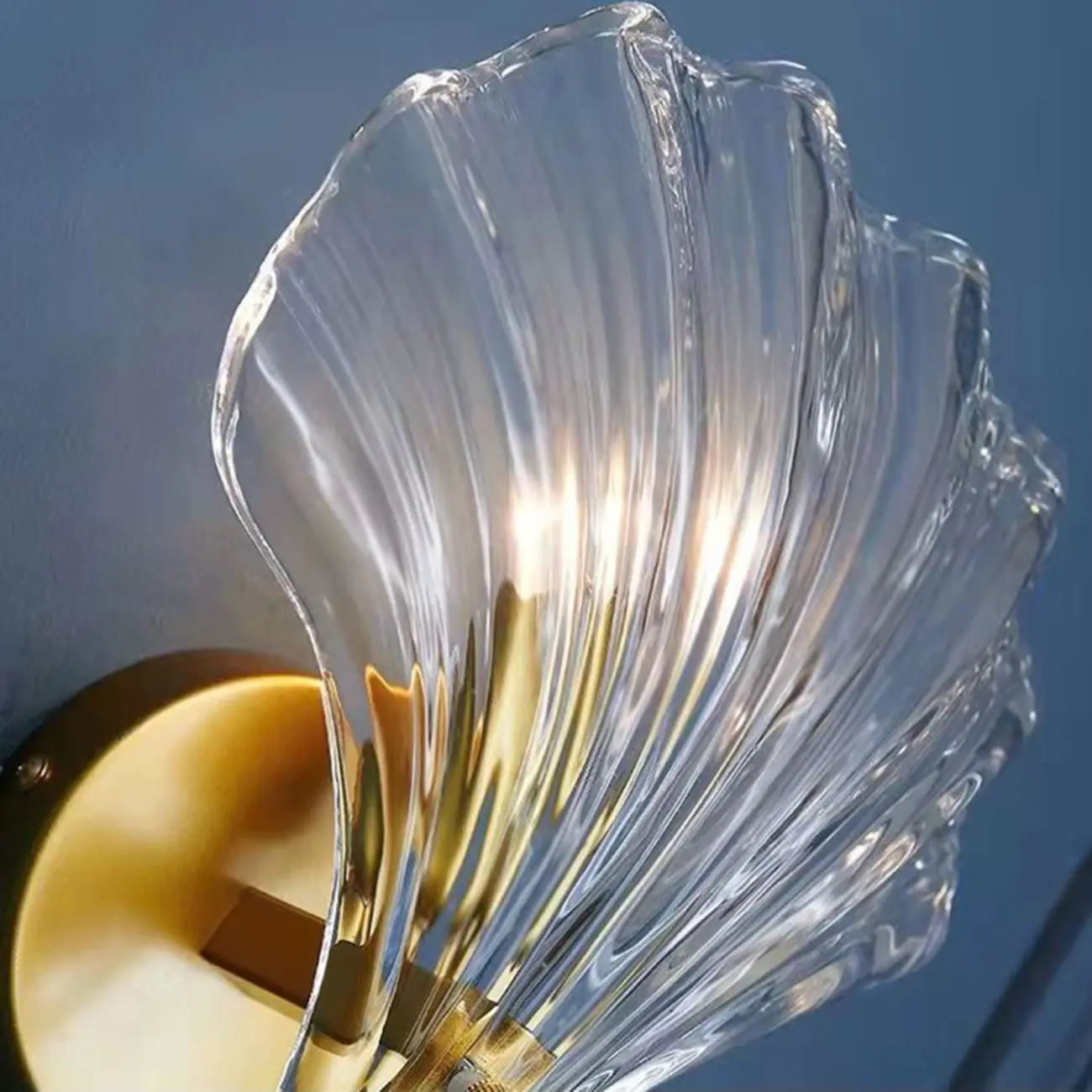 Modern Geometric Metal Vanity Lights with Glass Shell Shade