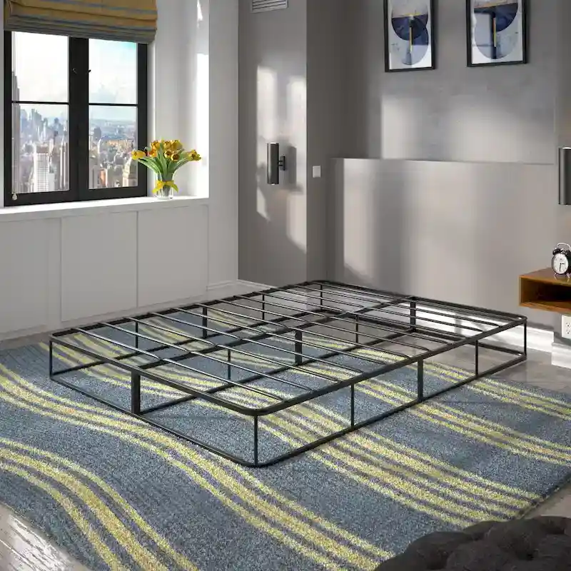 Cleveland Black Metal Platform Bed Frame by iNSPIRE Q Classic