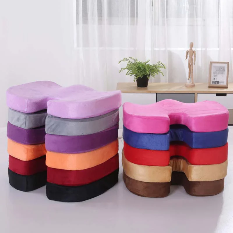 HULIANFU Orthopedic Booster Seat Cushion Memory Foam Chair Massage Pad Office Back-rest Pad Driver Pilot Headrest - Deanwangkt