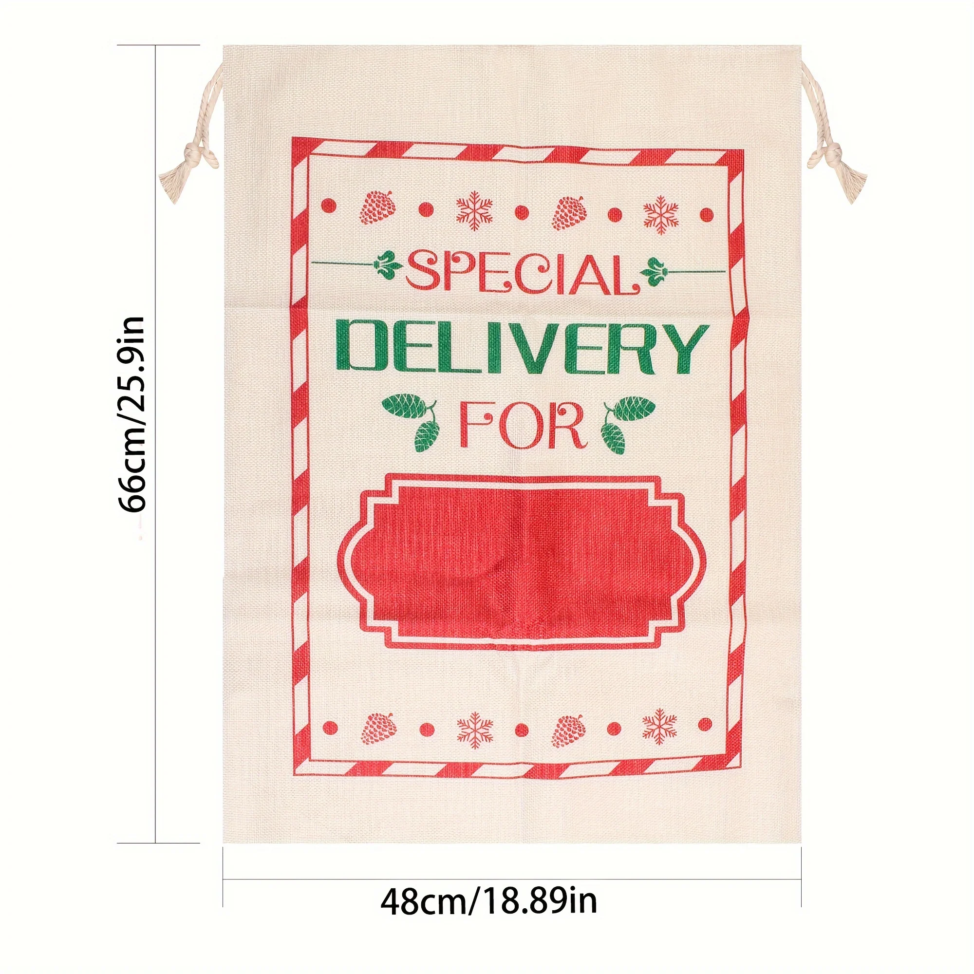 Christmas Burlap Drawstring Gift Bag - Large Festive Print Design With Twine Accessory for Holiday Party Decor, Candy and Present Packaging (18.89in x 25.9in) - Pack of X - Deanwangkt
