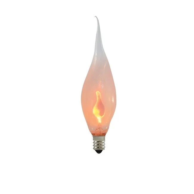 Bulbrite Pack of (12) 3 Watt Dimmable Silicone CA5 Incandescent Light Bulbs with Candelabra (E12) Base, 2700K Flame Flicker