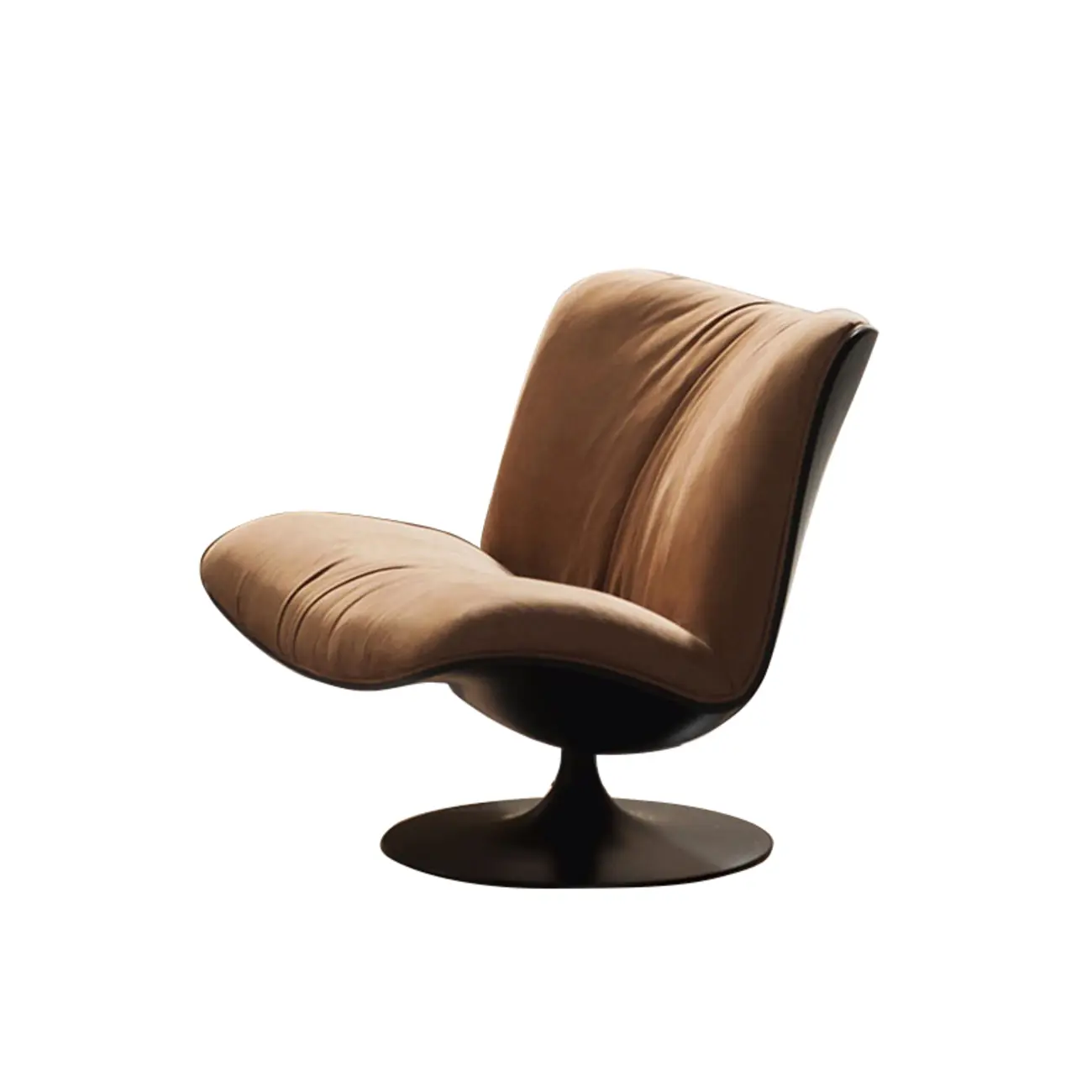 Swivel High-Back Tech Cloth Armless Accent Chair