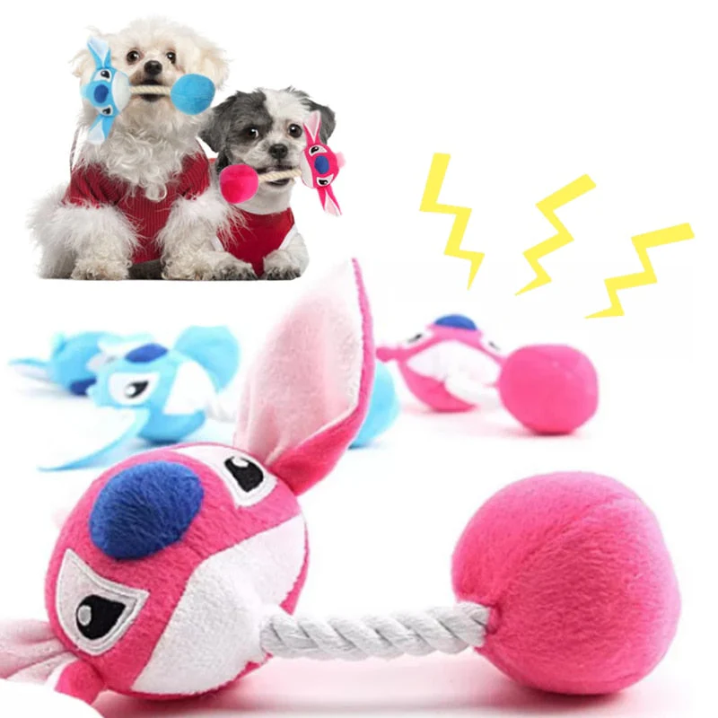 HULIANFU Plush Cartoon Cute Puppy Dog Rope Knot Toy Pet Dog Chew Squeak Toys for Small Dogs Teeth Grinding Pet Products Dog Accessories - Deanwangkt