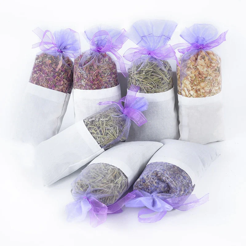 HULIANFU Natural Dried Flowers Sachet Bag Rose Jasmine Rosemary Lavender Bud Dry Flower Household Wardrobe Aromatherapy Car Air Freshener - Deanwangkt