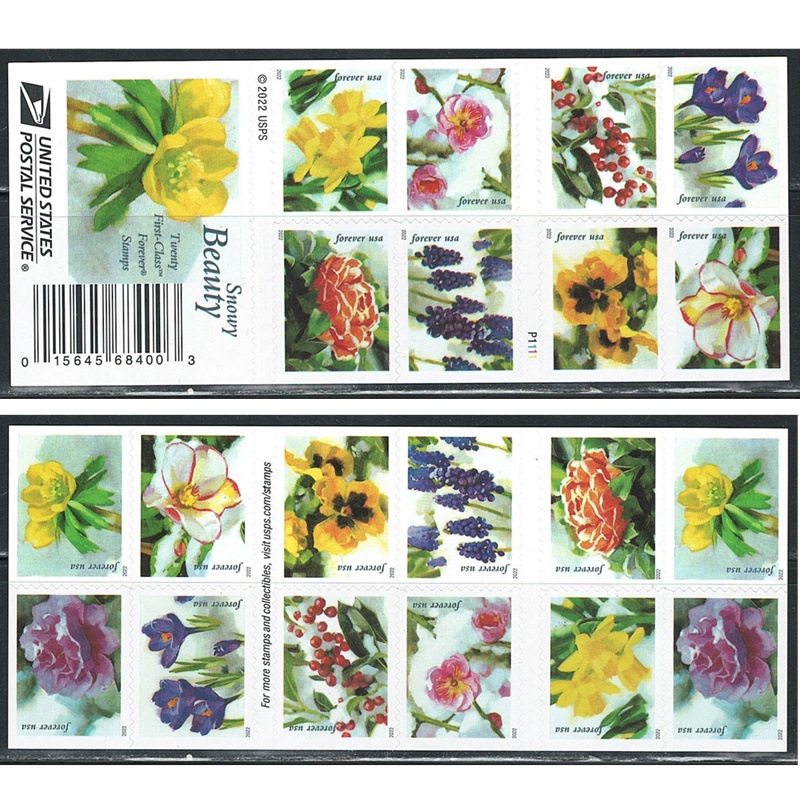 Snowy Beauty 2022, (Book of 20) - TWENTYSTAMPS
