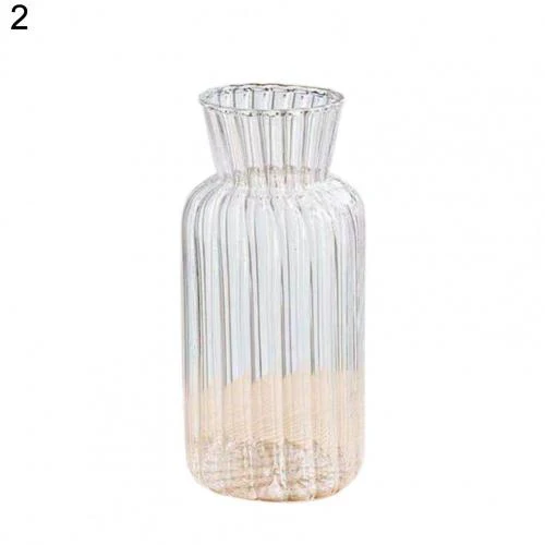 HULIANFU Simple Transparent Glass Small Vase Nordic Decoration Living Room Flower Home Vases For Flowers Aromatherapy Bottle - Deanwangkt