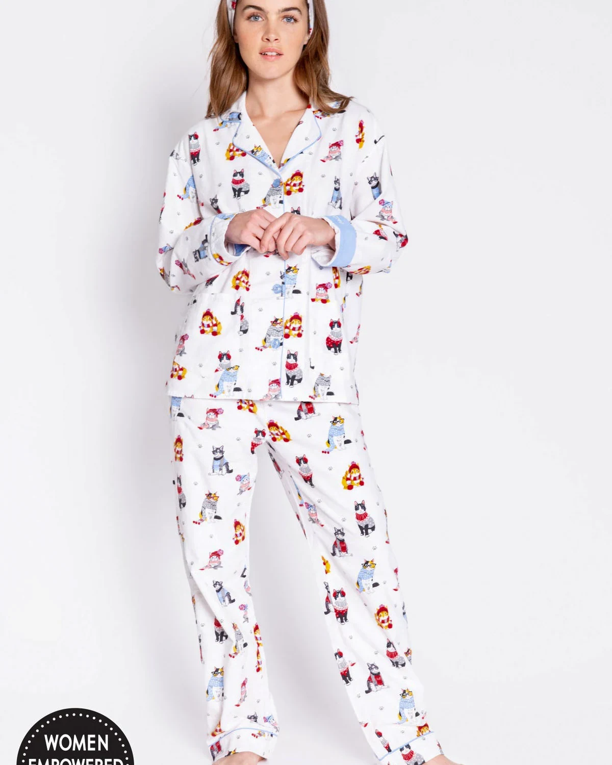 PJSawage autumn and winter warm thickened brushed pajama set, soft cotton women's maternity confinement wear homewear pjs