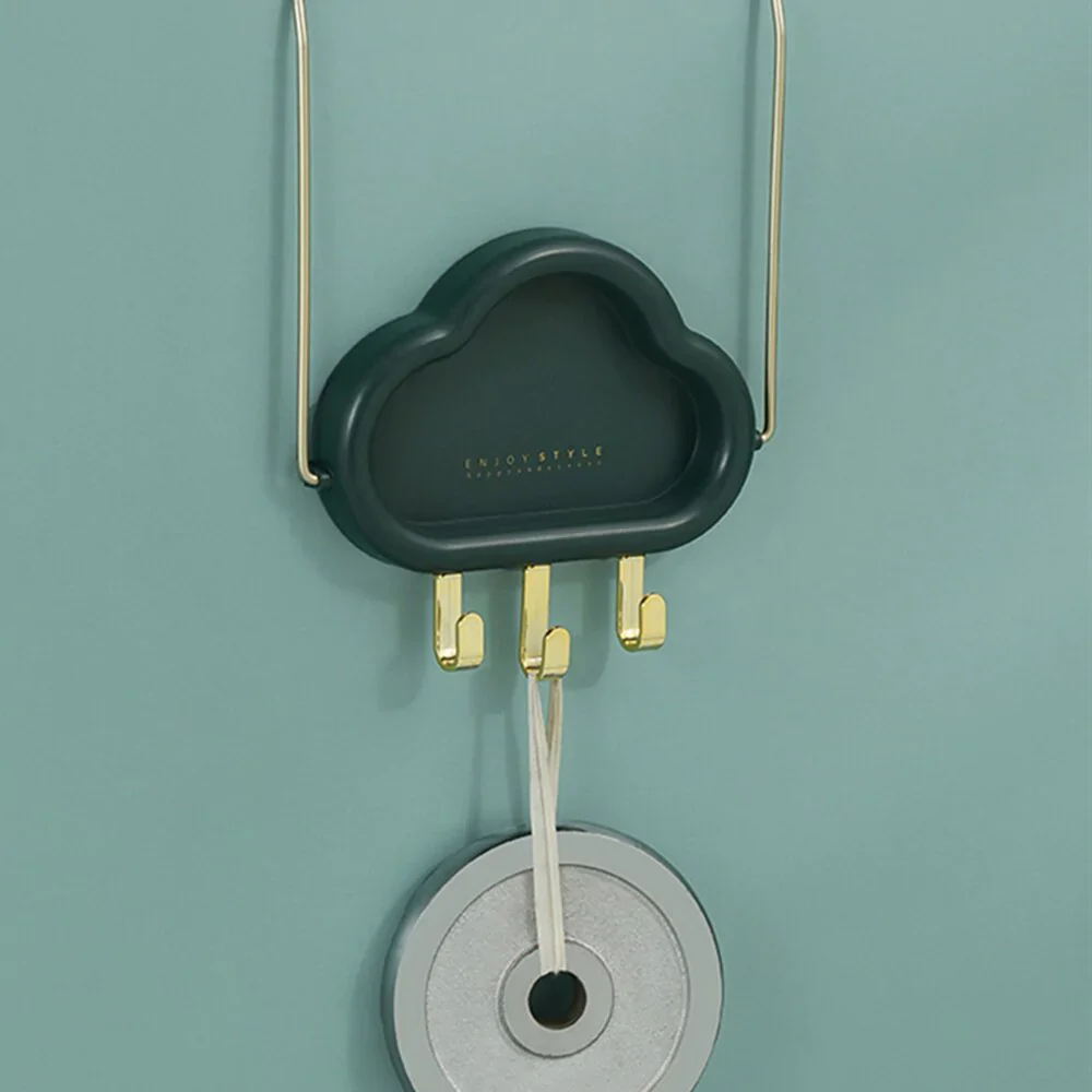 HULIANFU No-punch Basin Stand With Hooks Cute Cloud-shaped Storage Rack Multi-function Foldable Waterproof Bathroom Kitchen Organizer - Deanwangkt