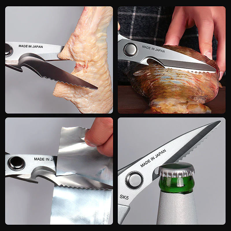 HULIANFU Multifunctional Kitchen Tools Kitchen Scissors Stainless Steal Meat Vegetable Cutting Scissors Chicken Bone Scissor Can Opener - Deanwangkt