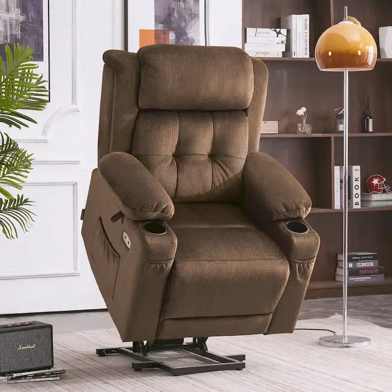 MCombo Lay Flat Lift Recliner with Power Headrest for Small Elderly People, Infinite Position Lift Chair, Fabric 7660