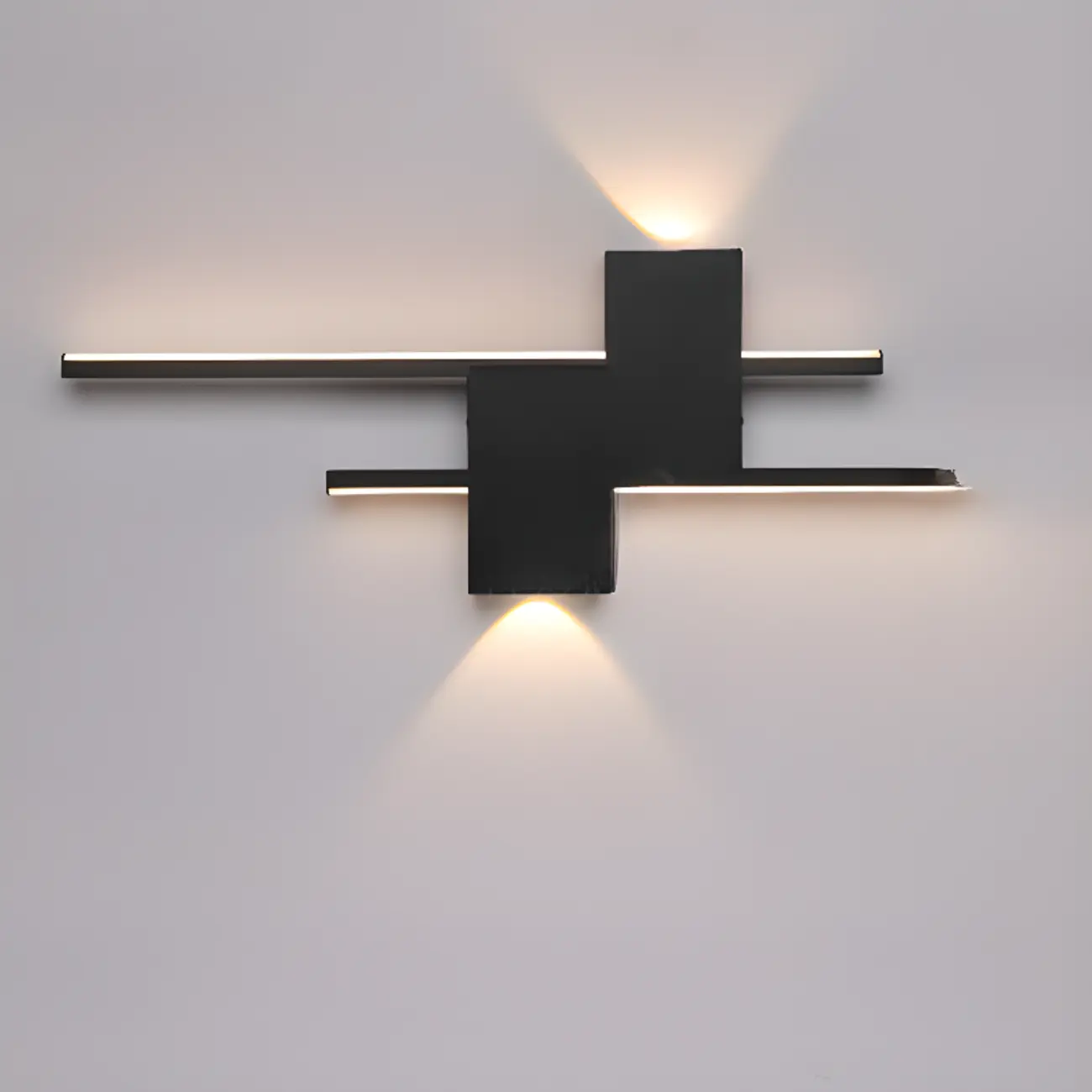 5-Light Modern Black Linear LED Wall Sconce for Bedroom