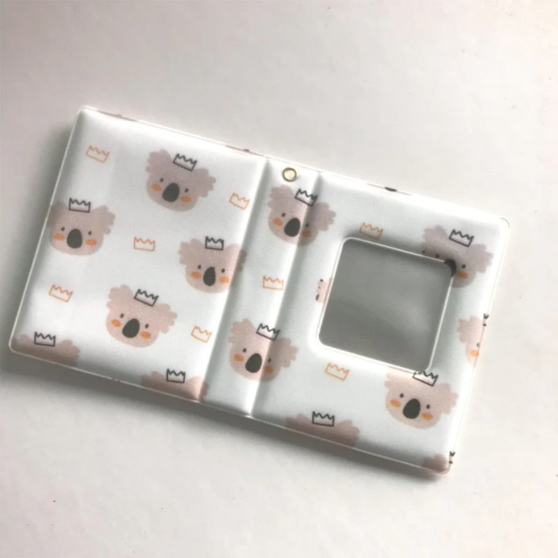 HULIANFU Kawaii Bear photo album 3 Inch Love Heart Hollow Kpop Card Binder Name Card Book Photo Album Card Photocard ID Holder 40 Pockets - Deanwangkt