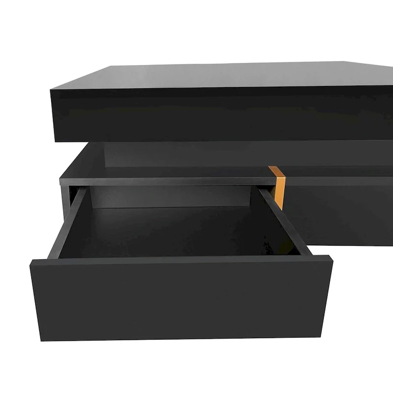 Stylish High Gloss Coffee Table with 4 Drawers