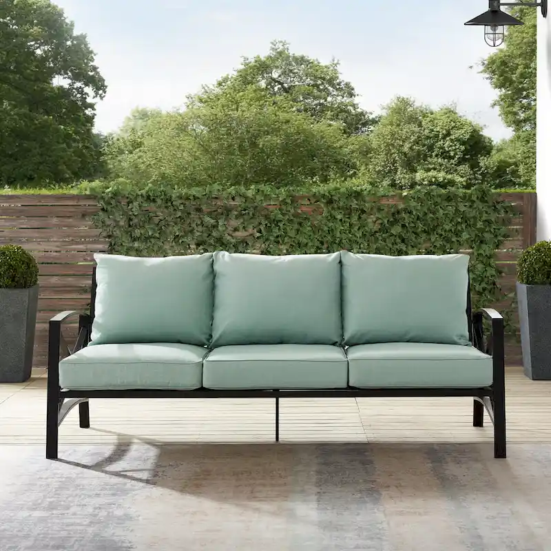 Crosley Kaplan Outdoor Metal Sofa - 79 W x 30.5 D x 32 H