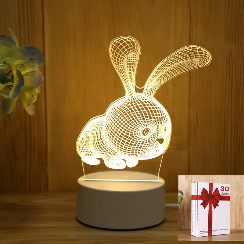 HULIANFU Romantic Love 3D Acrylic Led Lamp for Home Children Night Light Table Lamp Birthday Party Decor Valentine Day Bedside Lamp - Deanwangkt