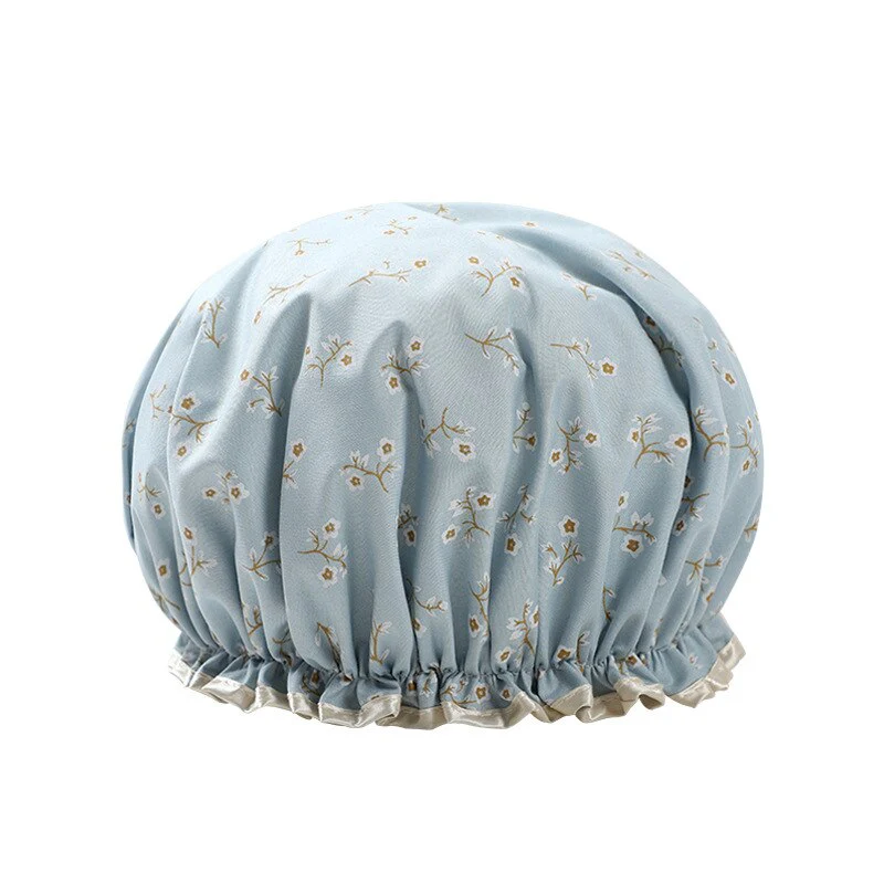 HULIANFU Women Hair Cap Hat Supplies Bathroom Double Layer Shower Waterproof Thick Cover Accessories - Deanwangkt