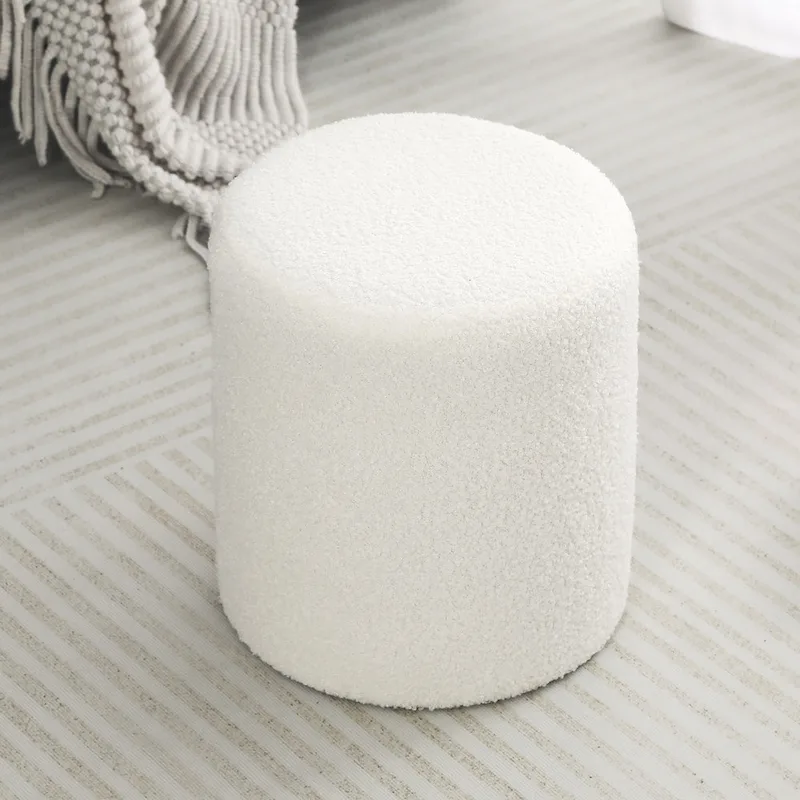 Adeco Footrest Ottoman 13 inches Fabric Stool for Living Room Bedroom