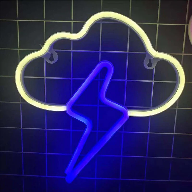 HULIANFU Night Ligh USB Powered Banana Cactus Pineapple Coconut Tree Love Popsicle Hello Rose Led Backplane Neon Lights for Bedroom Decor - Deanwangkt