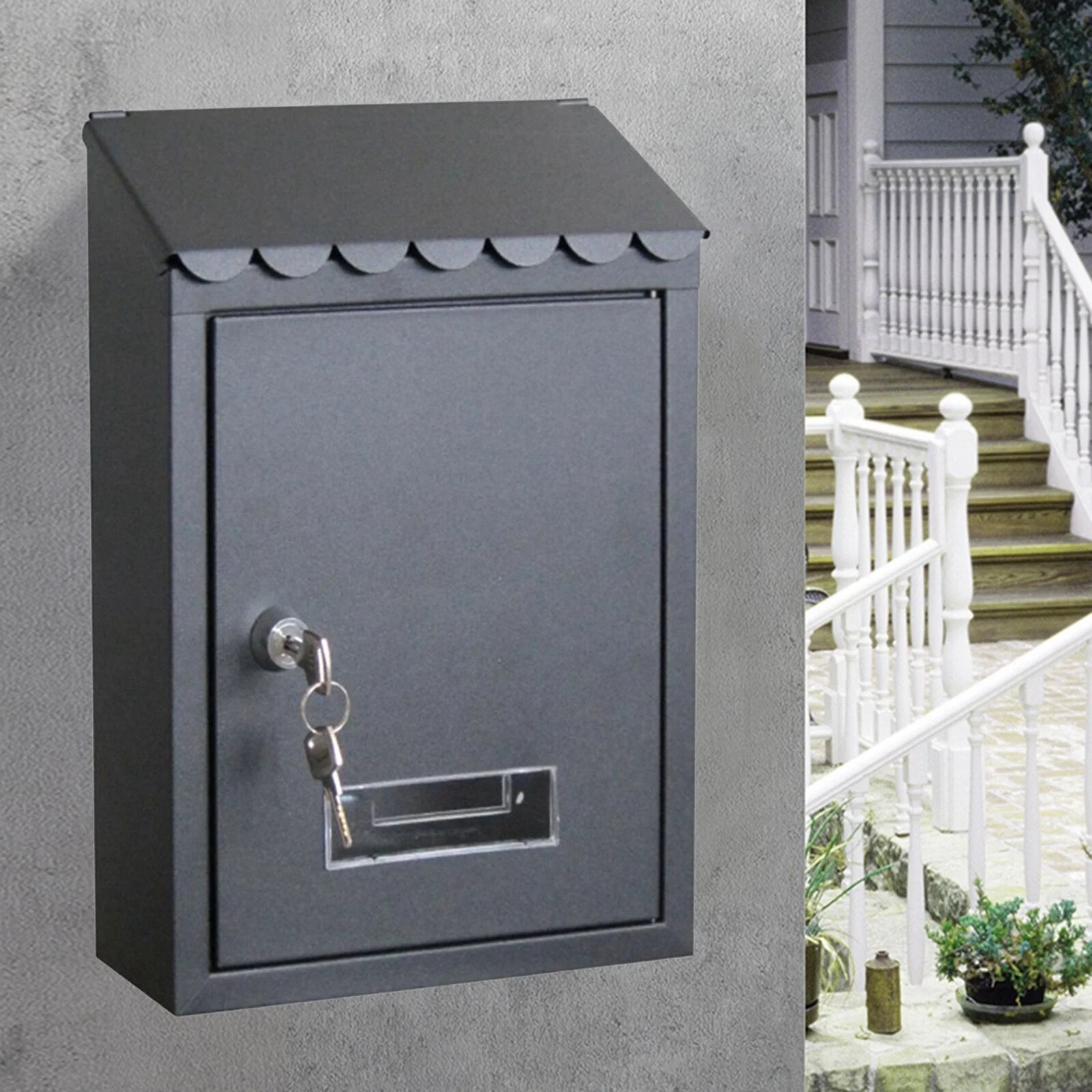 HULIANFU Rust-proof Mailbox Wall Mount Post Lockable Mail Box Office Drop Box Case - Deanwangkt