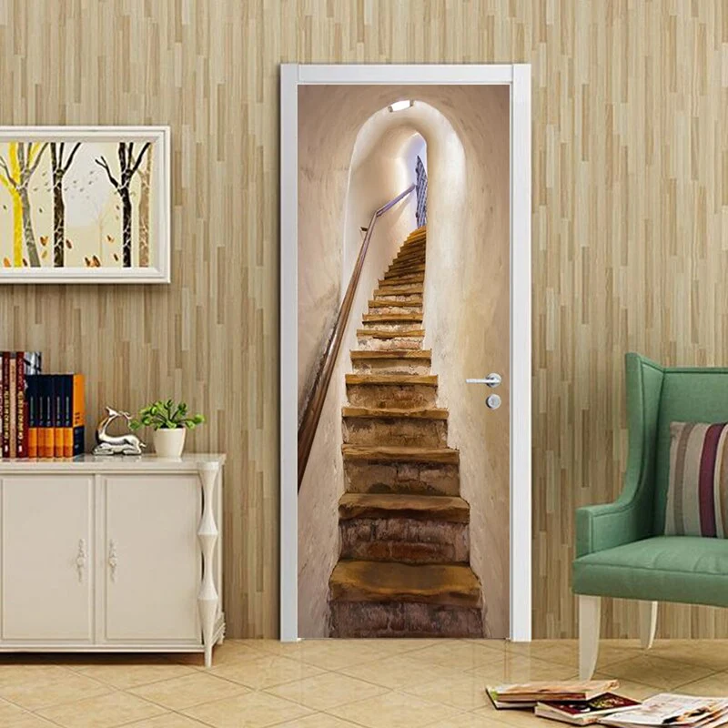HULIANFU 2026  Modern PVC Door Sticker Self Adhesive Vinyl Silver Water Wave Pattern Waterproof Wall Sticker Home Decor Wallpaper - Deanwangkt