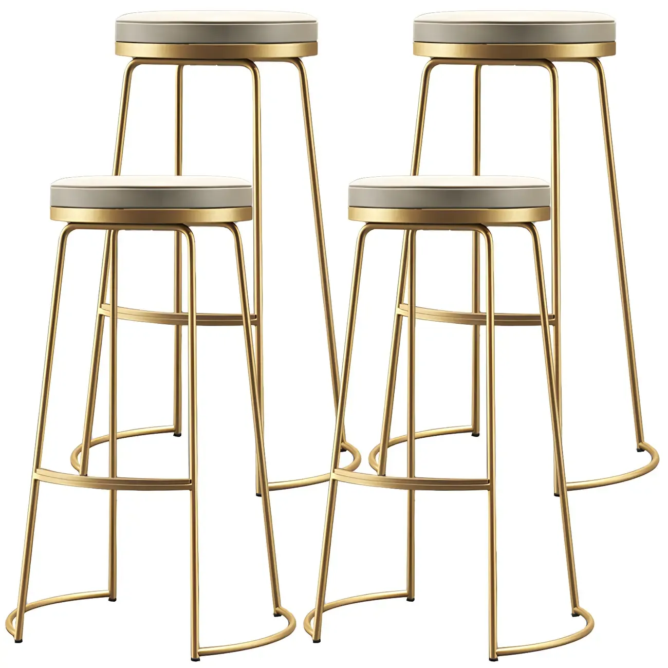 Industrial Metal Leather Seat Bar Stools Counter Height