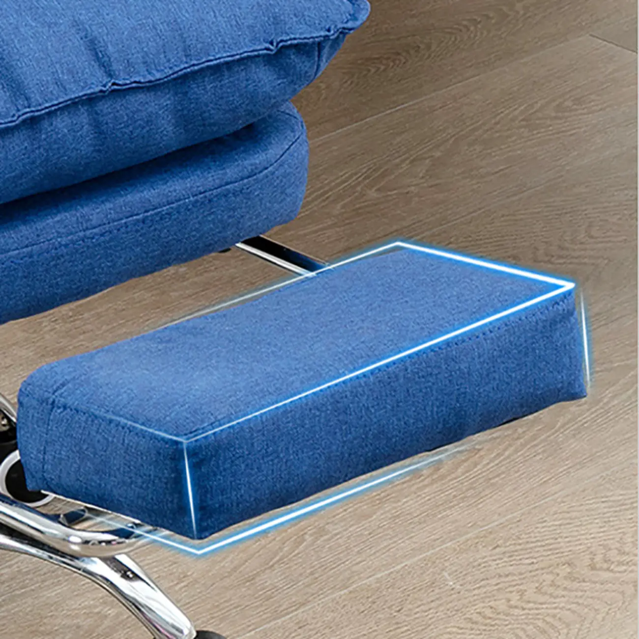 Modern Grey Fabric Office Chair with Footrest