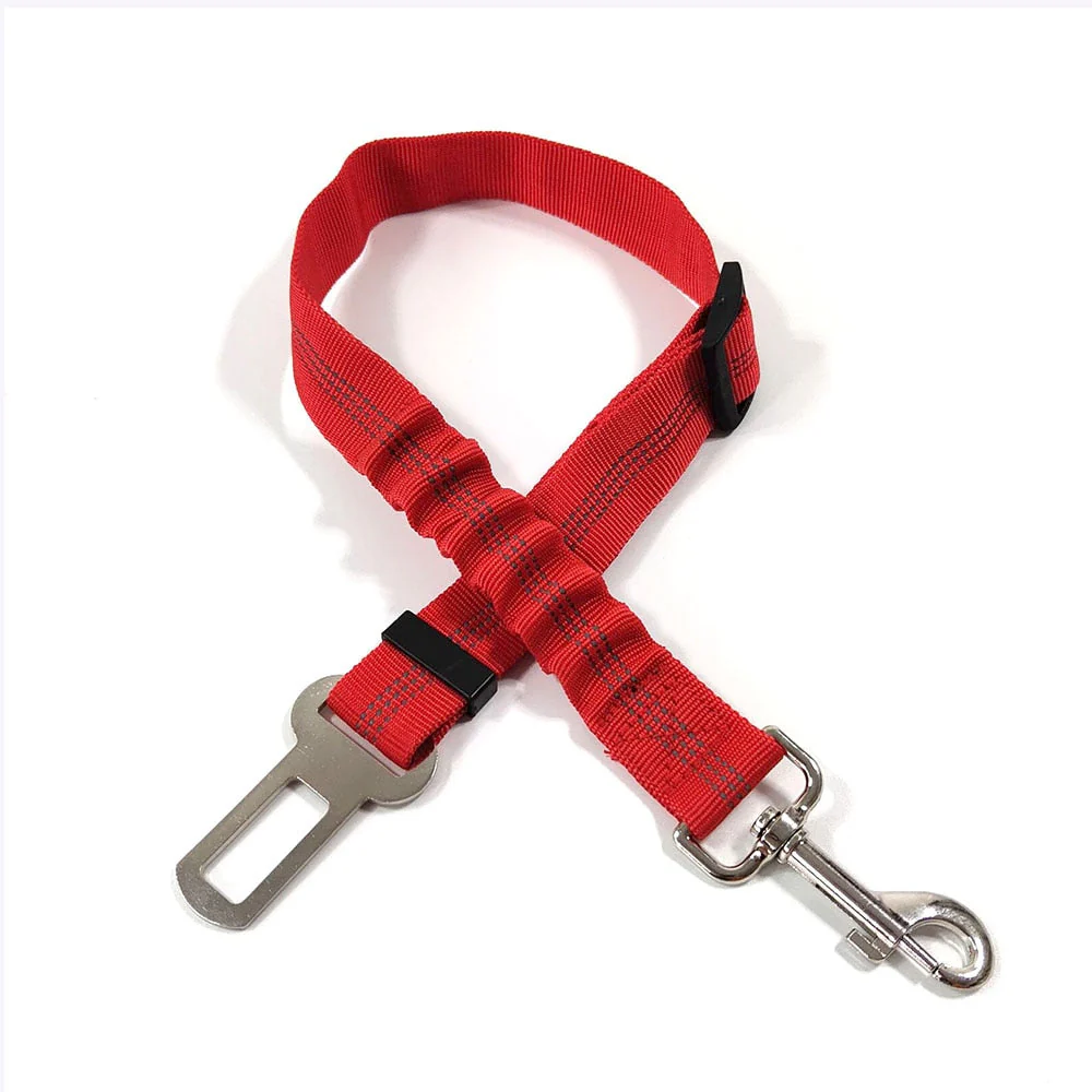 HULIANFU Pet Supplies Car Seat Belt Dog Seat Belt Dog Leash Vehicle Belt Adjustable Cushioning Elastic Reflective Safety Rope for Dog Cat - Deanwangkt