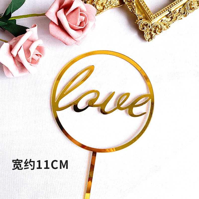 HULIANFU Wedding Cake Topper Acrylic Bride to be Cake Decorations Mariage Anniversary Birthday Party Baking Dessert Cake Top Flag Cupcake - Deanwangkt