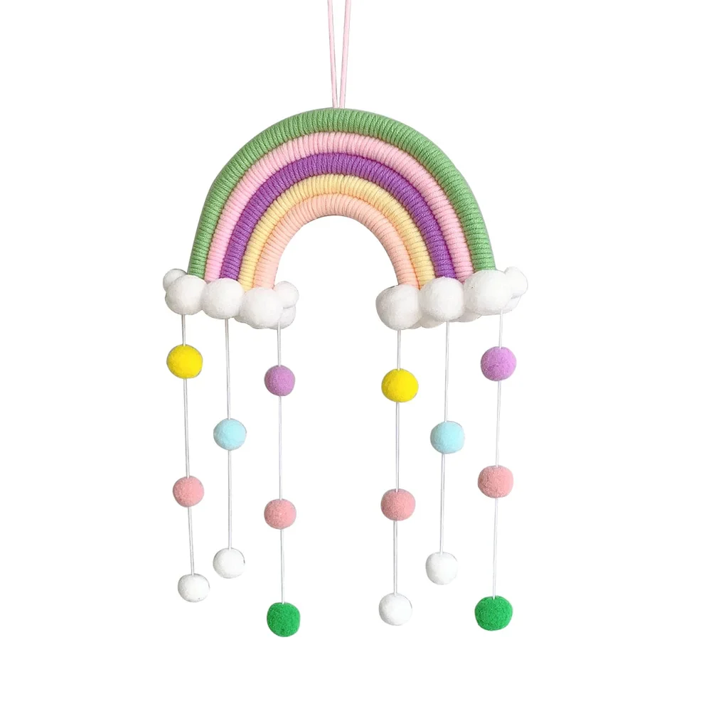 HULIANFU Nordic Cloud Rainbow Raindrop Wall Hangings Decoration For Kid Girls Bedroom Hanging Pendant Baby Bed Tent Hanging Toy Pendant - Deanwangkt