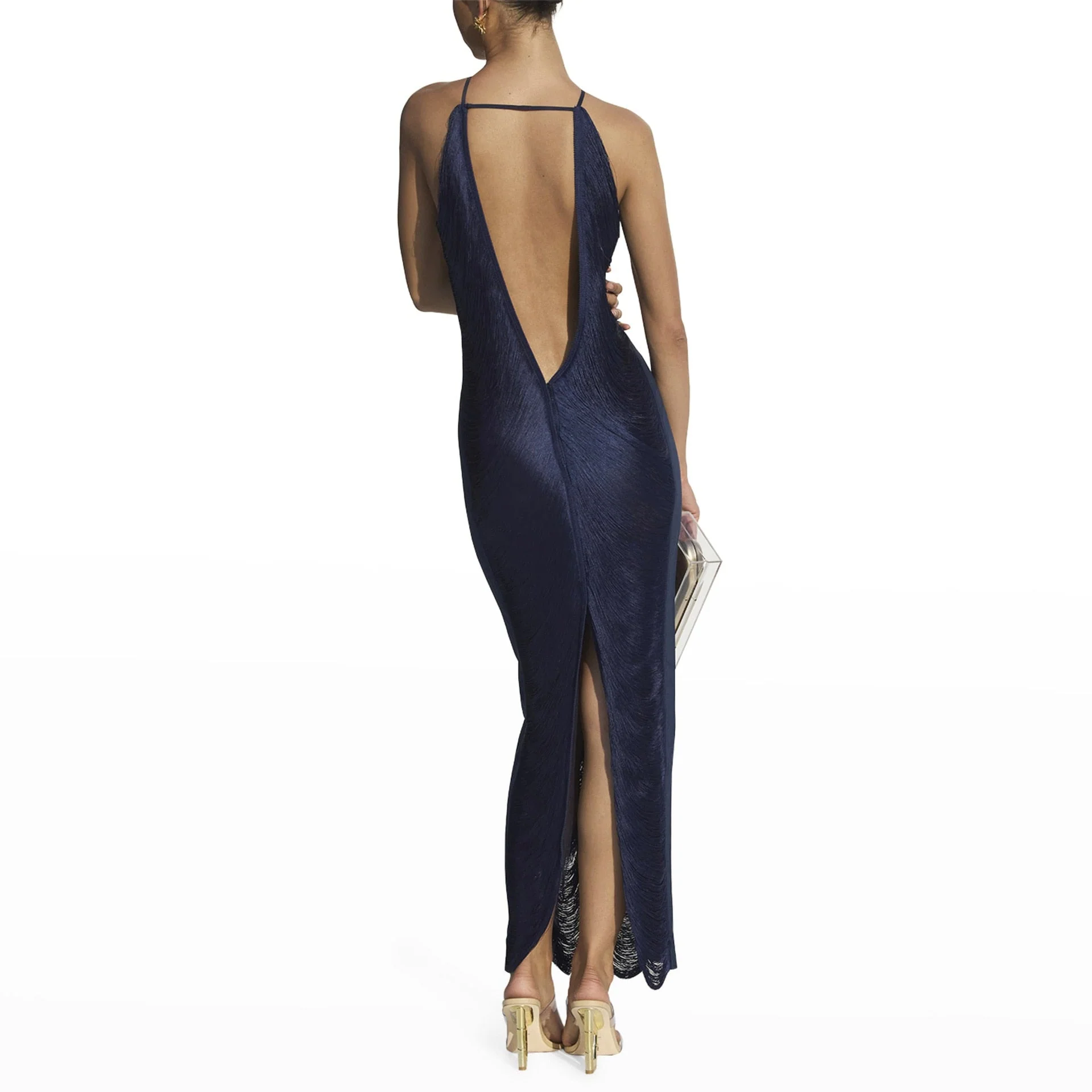 Backless Maxi Dress Sexy tassel Spaghetti Strap Slim Dress For Women Long Club Party Beach Dress Cover-ups Summer Outfits - Deanwangkt