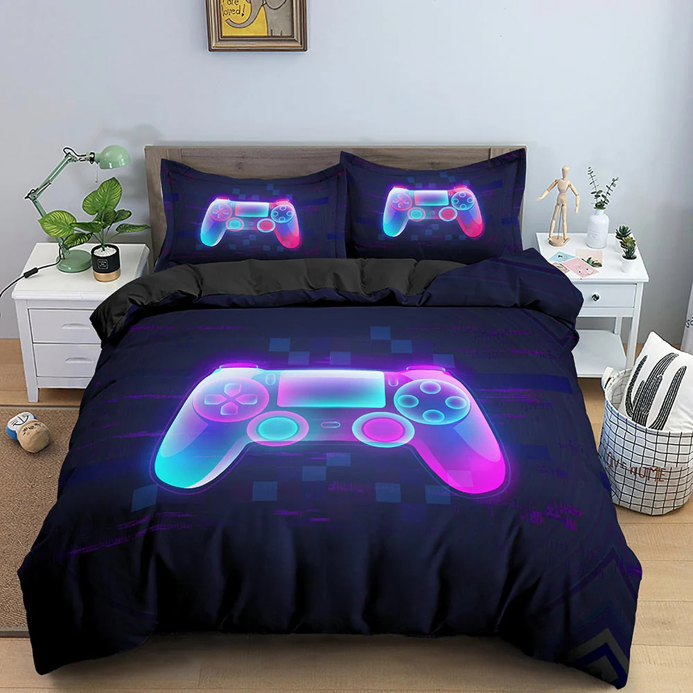 HULIANFU 3D Printed Bedding Set Unisex Adults Teens Game Queen King Single Duvet Cover With Pillowcase Bedclothes - Deanwangkt