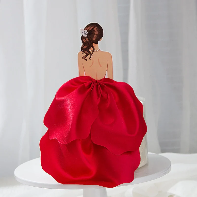 HULIANFU New Back Silk Gauze Skirt Happy Mothers Day Cake Topper Girl Birthday Cake Decoration Party Supplies Cake Decorating Tools - Deanwangkt