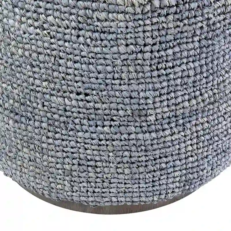 Handwoven Natural Raffia Ottoman Accent Table by East at Main