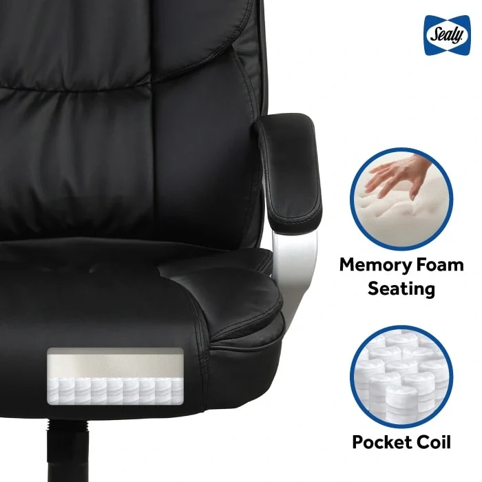 Sealy Kronos Mid-Back Ergonomic Swivel Office Chair with Padded Armrests