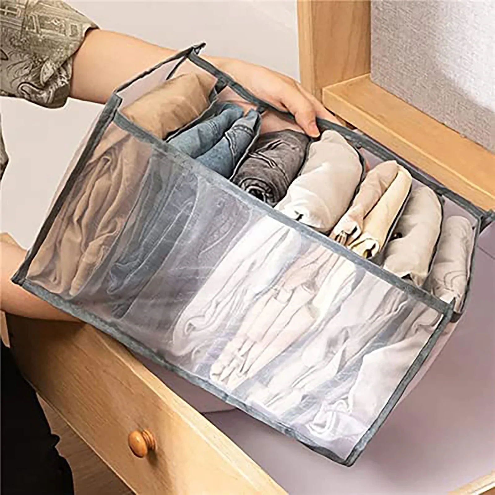 HULIANFU New Underwear Clothes Storage Box Foldable Drawer Organizers Socks Shorts Closet Wardrobe Separation Compartment Box Washable - Deanwangkt