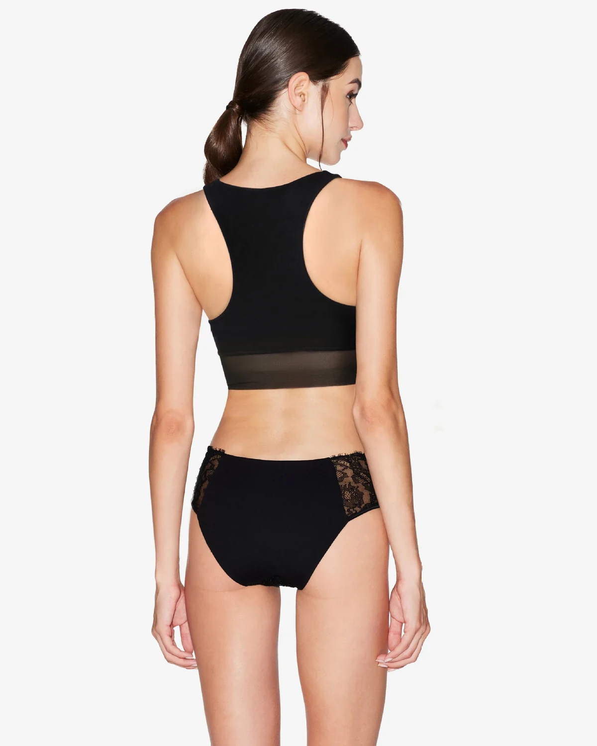 Sexy Sheer Mesh Wear-Outside Bra Tank 2-in-1, Wireless Lift Gather U-back Bra