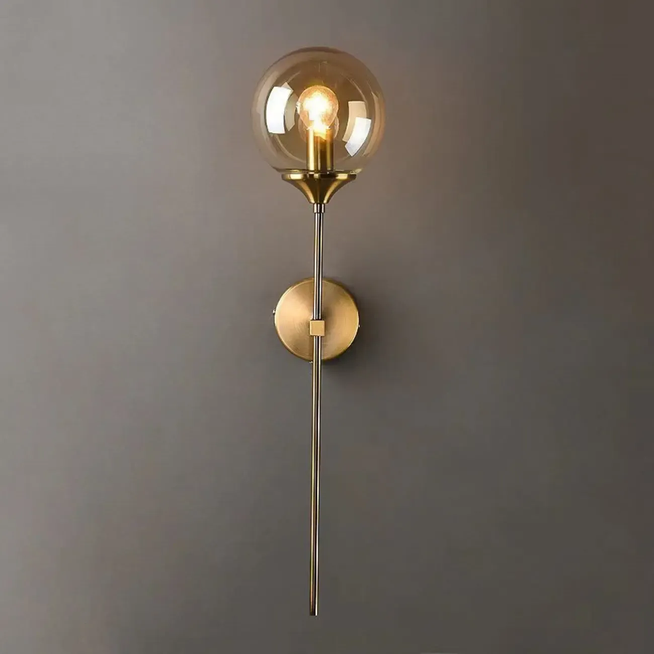 24Modern Brass Wall Sconce Fixture with Glass Shade