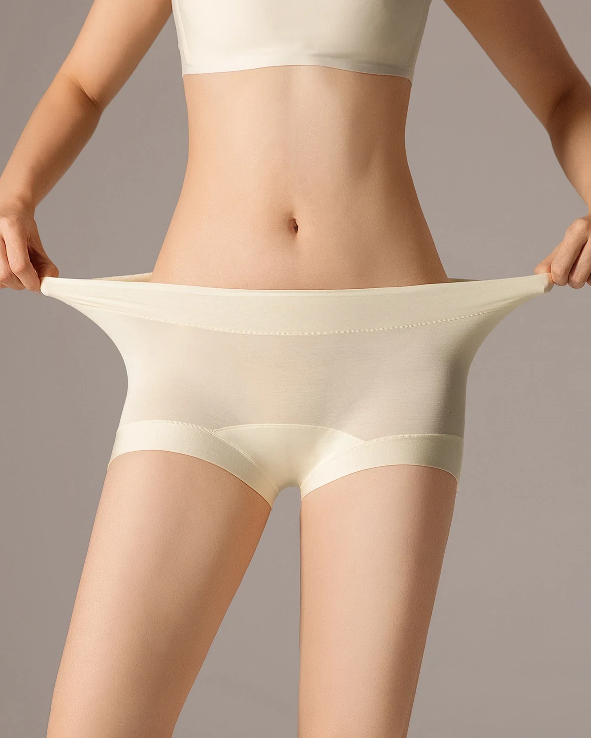 80S Modal Seamless Bare-Feel Full-Coverage Briefs, Comfortable Breathable Cotton Extended-Gusset Women's Panties, 3-Pack