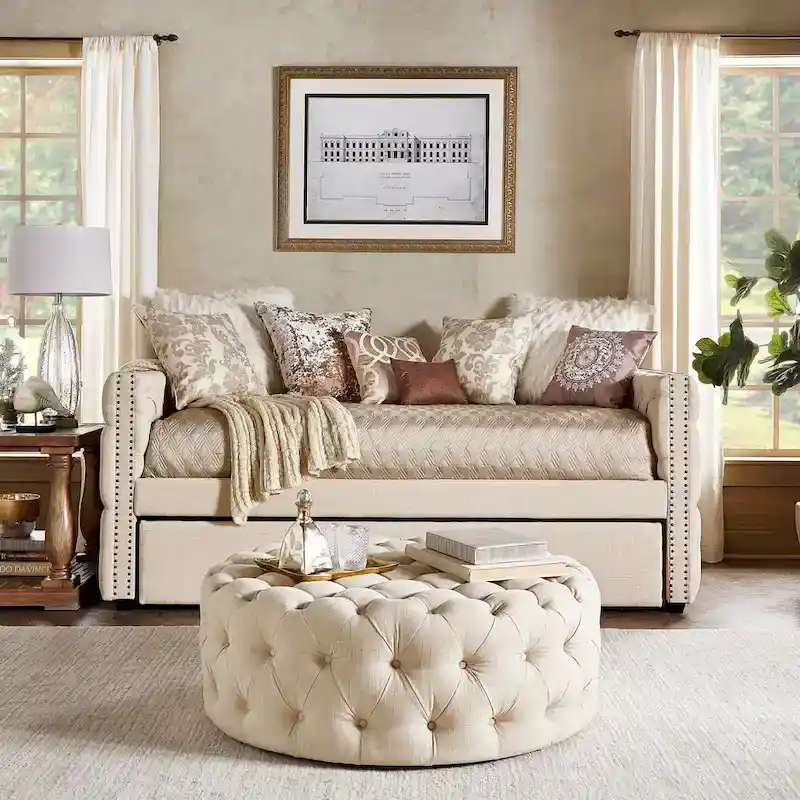 Knightsbridge Twin Tufted Nailhead Daybed by iNSPIRE Q Artisan