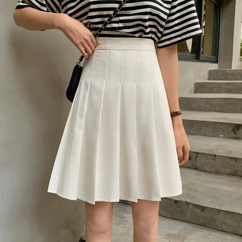Hulianfu Skirts Pleated Women High Waist Summer Knee-length Preppy Style Harajuku Y2k Hot Sale Street School Cosplay Casual Female Faldas - Deanwangkt