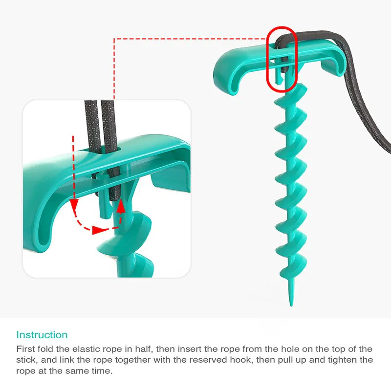 HULIANFU Training Stakes Portable Dog Leash Pile Tie-Out Stick Chew Toy Elasticity Chain for Outdoor Camping Backyard pet leash - Deanwangkt