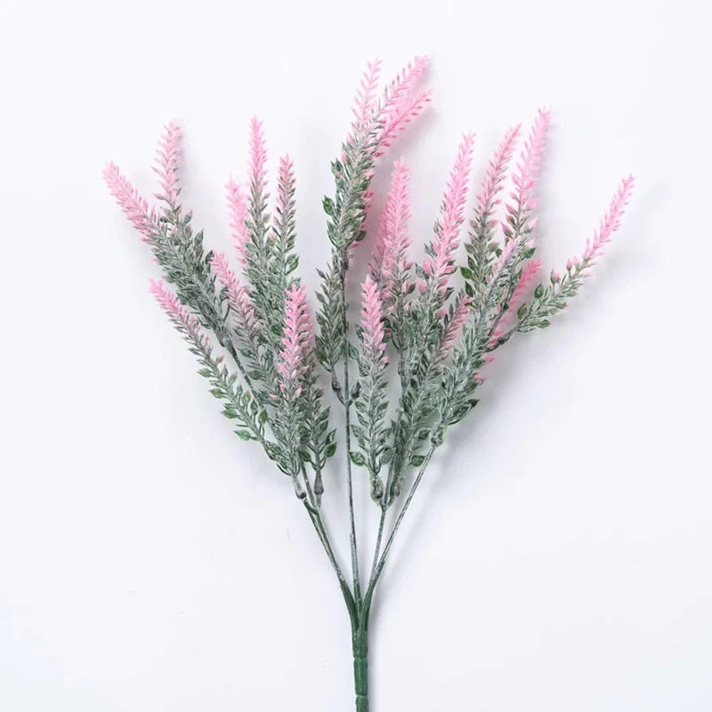 HULIANFU 2026  A Bunch of Provence Lavender Plastic Artificial Flowers False Plants Wedding Home Decoration Christmas Table Decoration - Deanwangkt