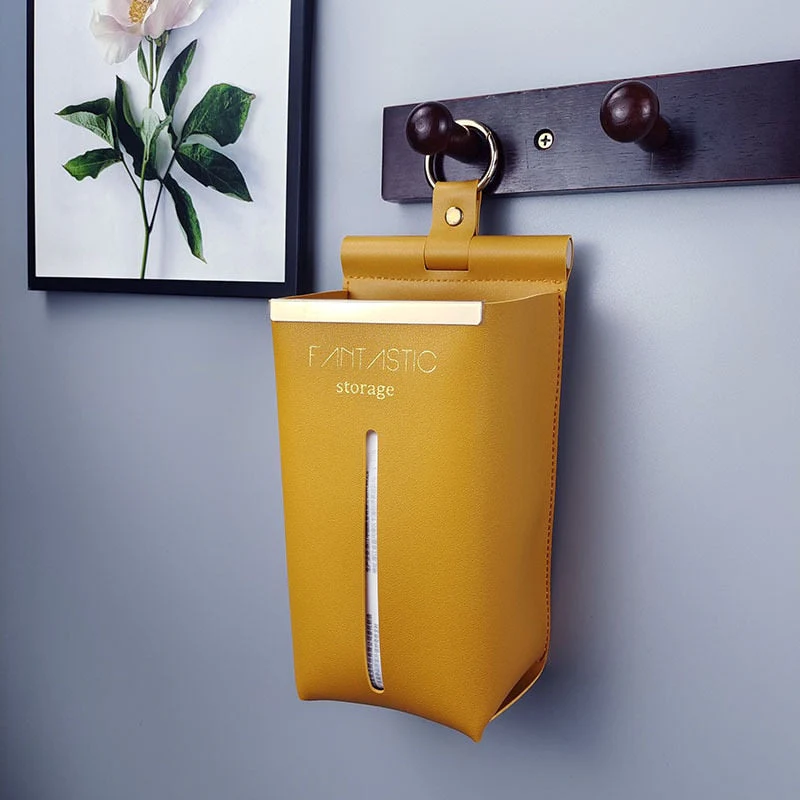 HULIANFU Leather PU Tissue Box Simple Toilet Tissue Bag Car Tissue Holder Removable Hanging Home Decorative Tissue Cover Kitchen Storage - Deanwangkt