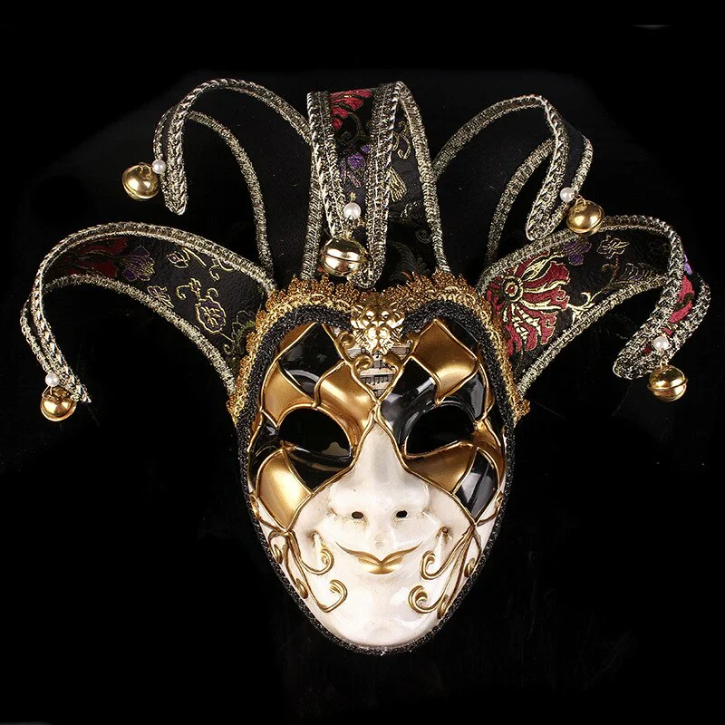 HULIANFU Newly High-end Venetian Masquerade Mask Mask Europe and The United States Halloween Clown Mask Show Supplies - Deanwangkt