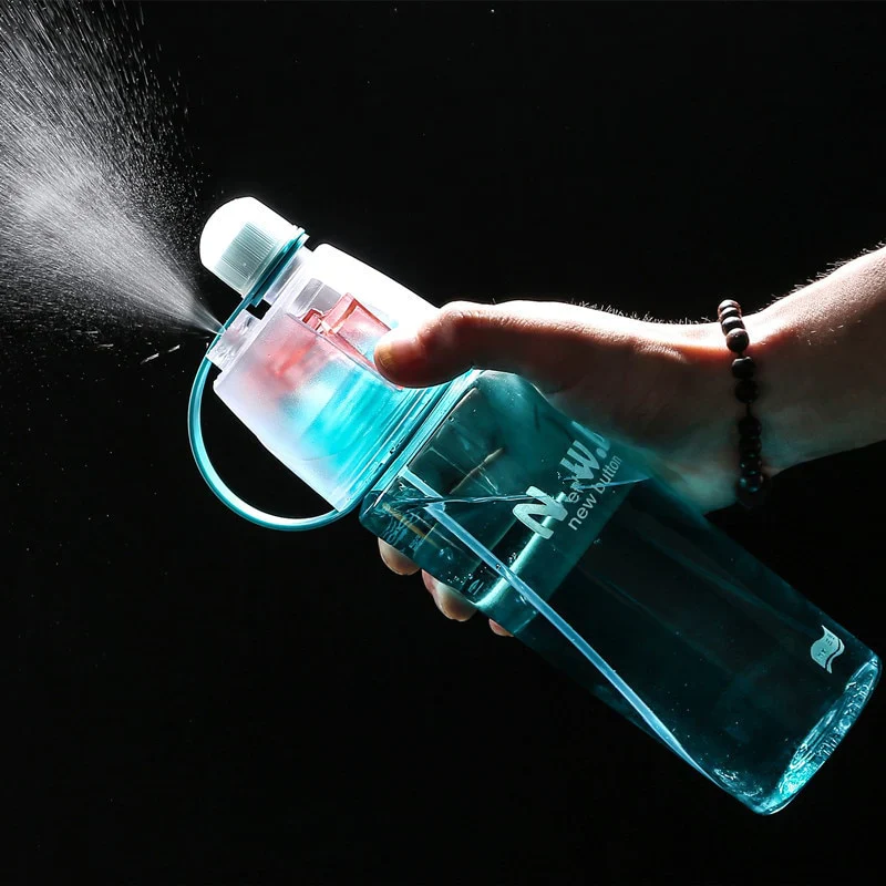 HULIANFU New 400/600Ml 3 Color Solid Plastic Spray Cool Summer Sport Water Bottle Portable Climbing Outdoor Bike Shaker My Water Bottles - Deanwangkt
